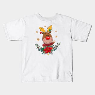 Christmas cute deer Kids T-Shirt